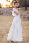 Robe de Marié Bohème Voile Ivoire (comme l'image) / Sur mesure