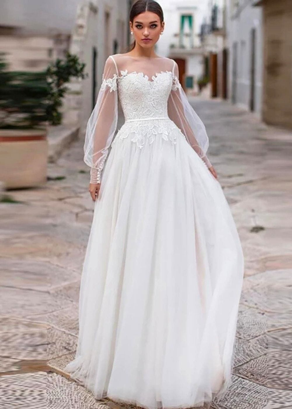 Robe de Mariée Champêtre vintage Blanc / 2