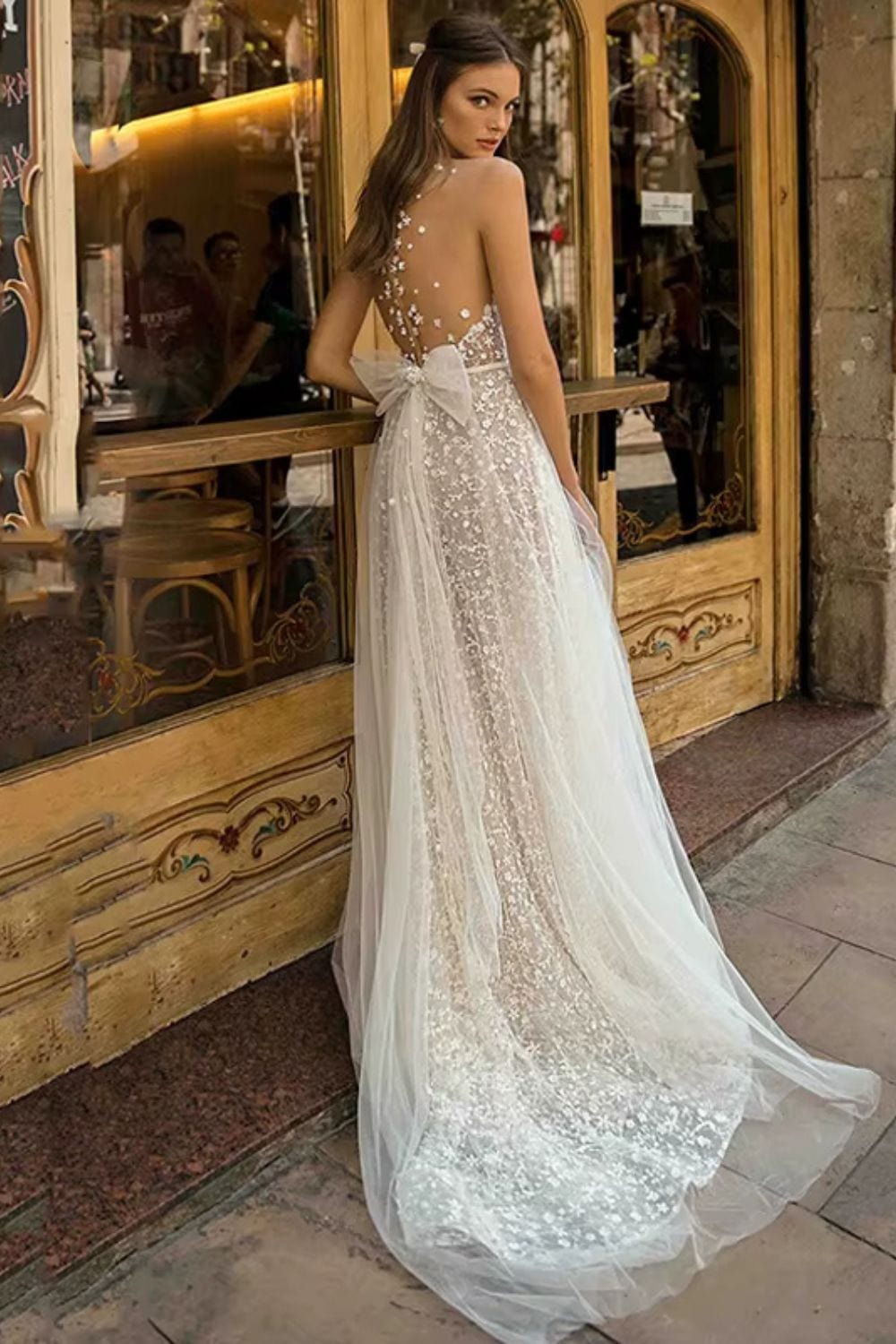 Robe de mariée empire bohème Blanc / Sur mesure