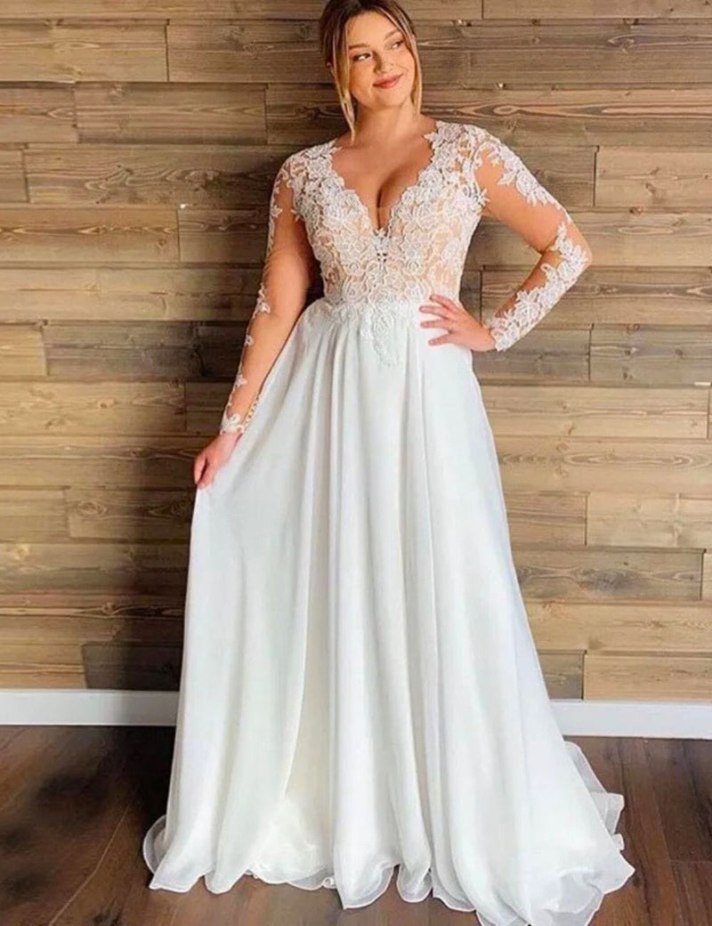 Robe de Mariée Femme Ronde Dentelle – Tendance Champêtre
