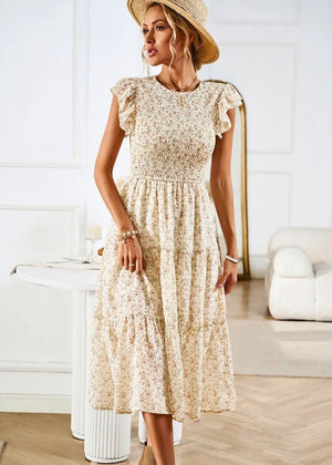Robe Demoiselle d'Honneur Bohème Champêtre Beige / S