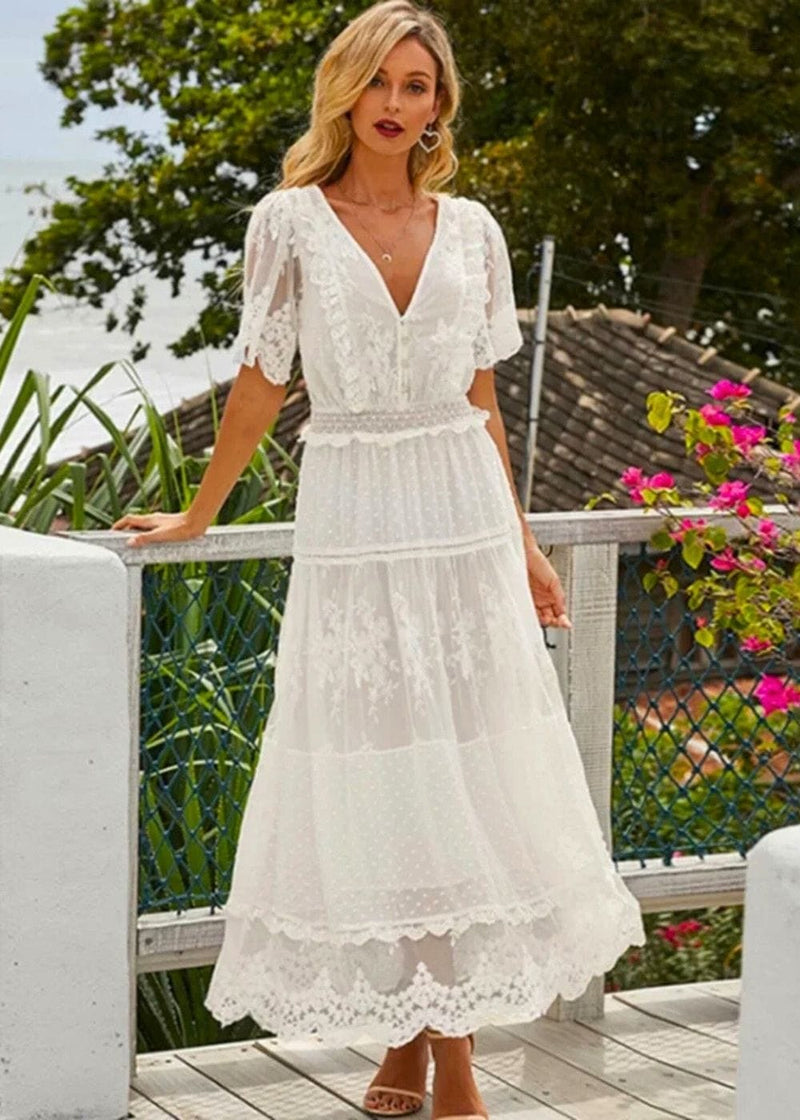 Combinaison Et Fond De Robe Vintage Dentelle – Blanc Cassé, Taille 44, Femme