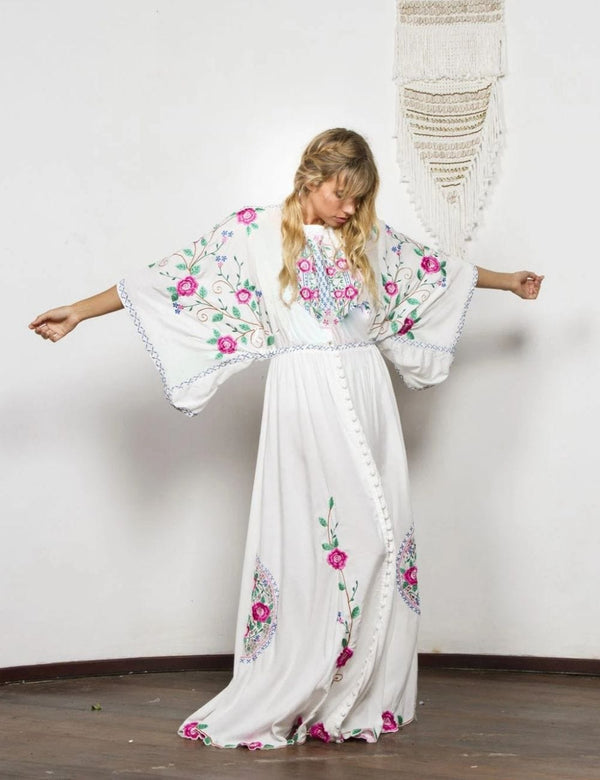 Robe en lin bohème chic
