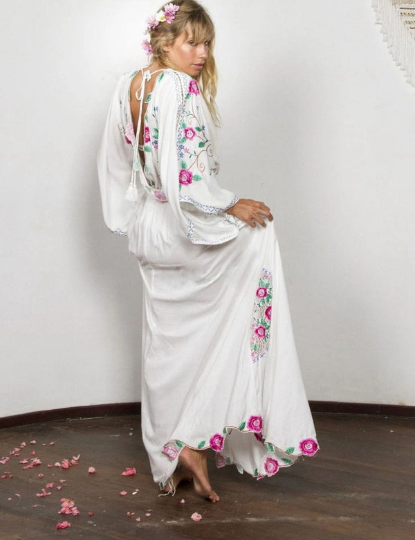Robe en lin bohème chic