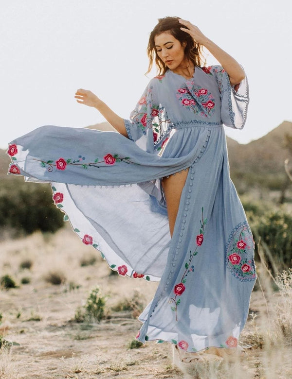 Robe en lin bohème chic