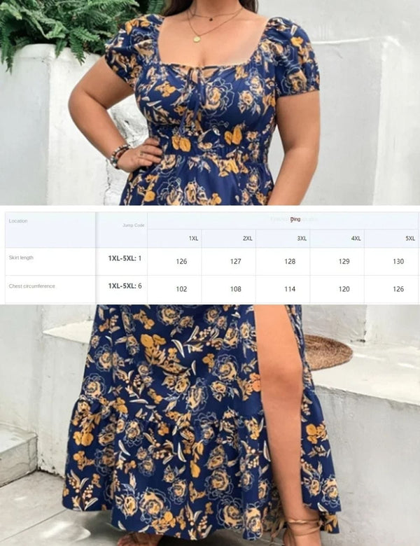 Robe longue bohème chic grande taille