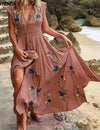Robe longue fluide bohème chic Rose / S