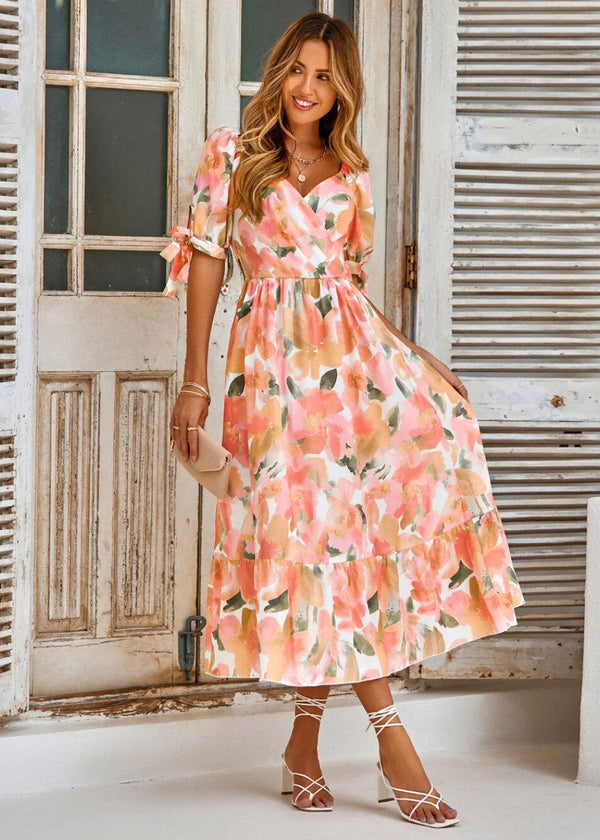 Robe Longue Imprime Champêtre