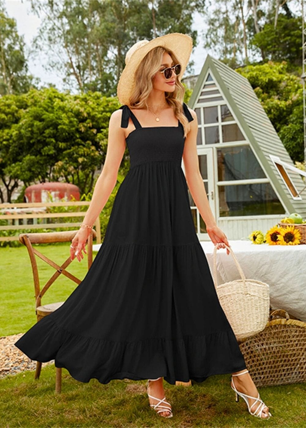 Robe Longue Mariage Champêtre Noir / S