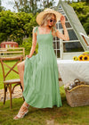 Robe Longue Mariage Champêtre Vert / S