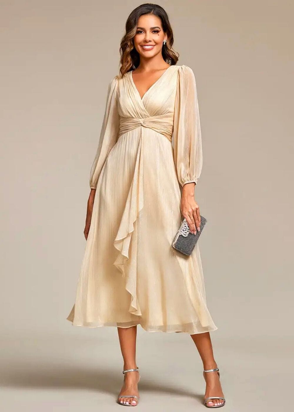 Robe Mariage Civil Champêtre Beige / 36