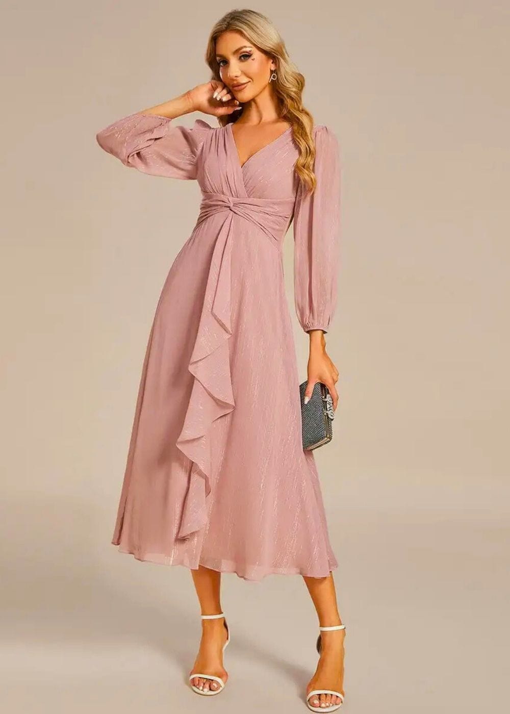 Robe Mariage Civil Champêtre Vieux Rose / 36