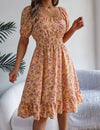 Robe midi bohème chic Jaune / S