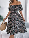 Robe midi bohème chic Noir / S
