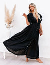 Robe noire bohème chic Noir / Taille unique