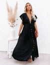 Robe noire bohème chic Noir / Taille unique