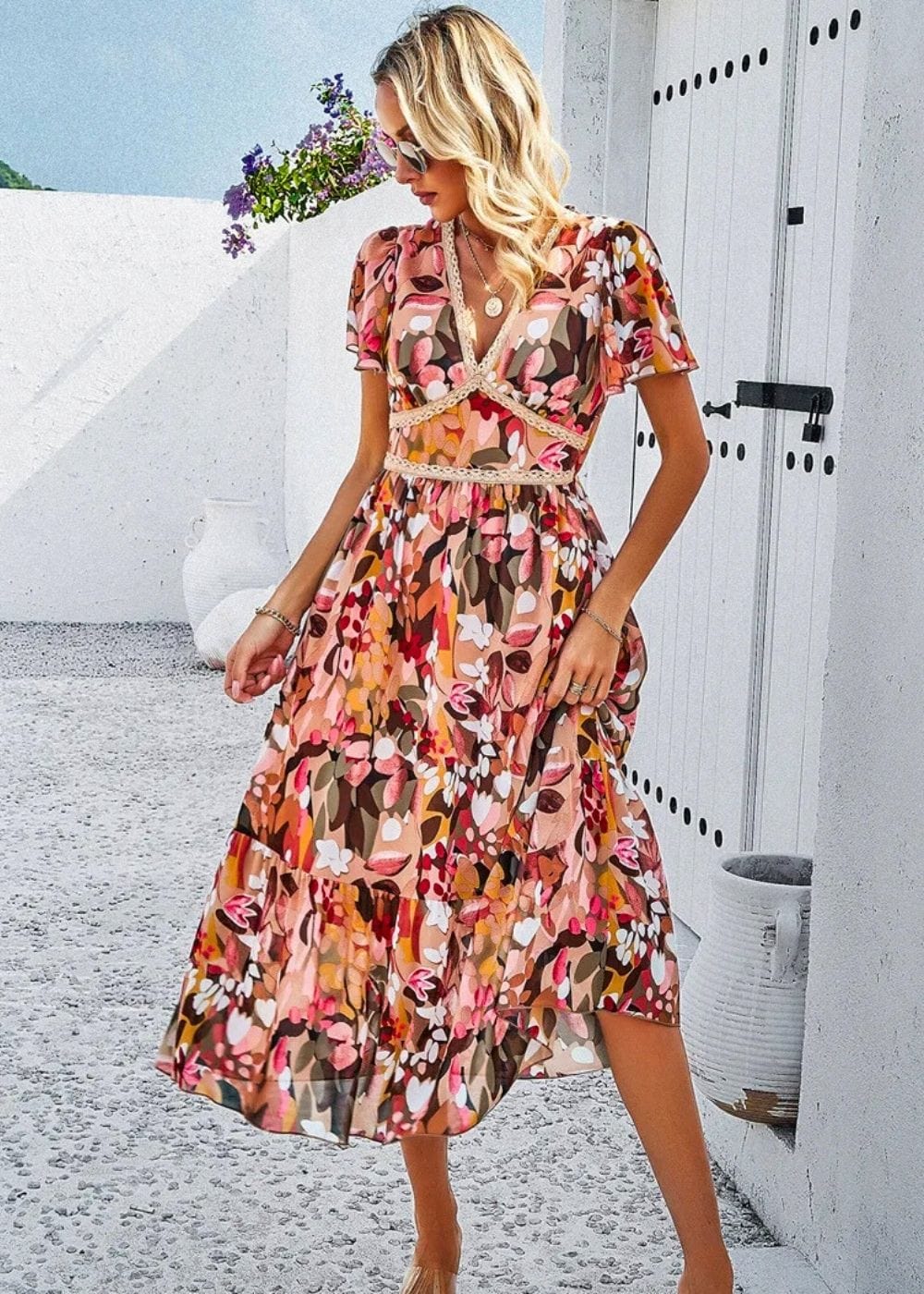 Robe pour Mariage Thème Champêtre Chic Rouge / S