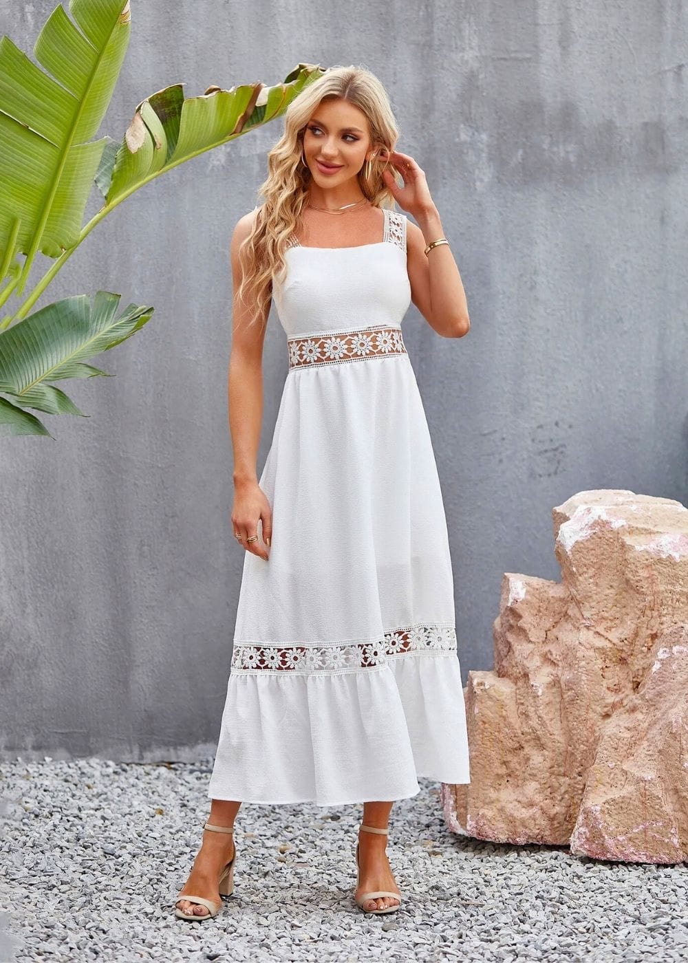 Robe Romantique Champêtre Blanc / XS
