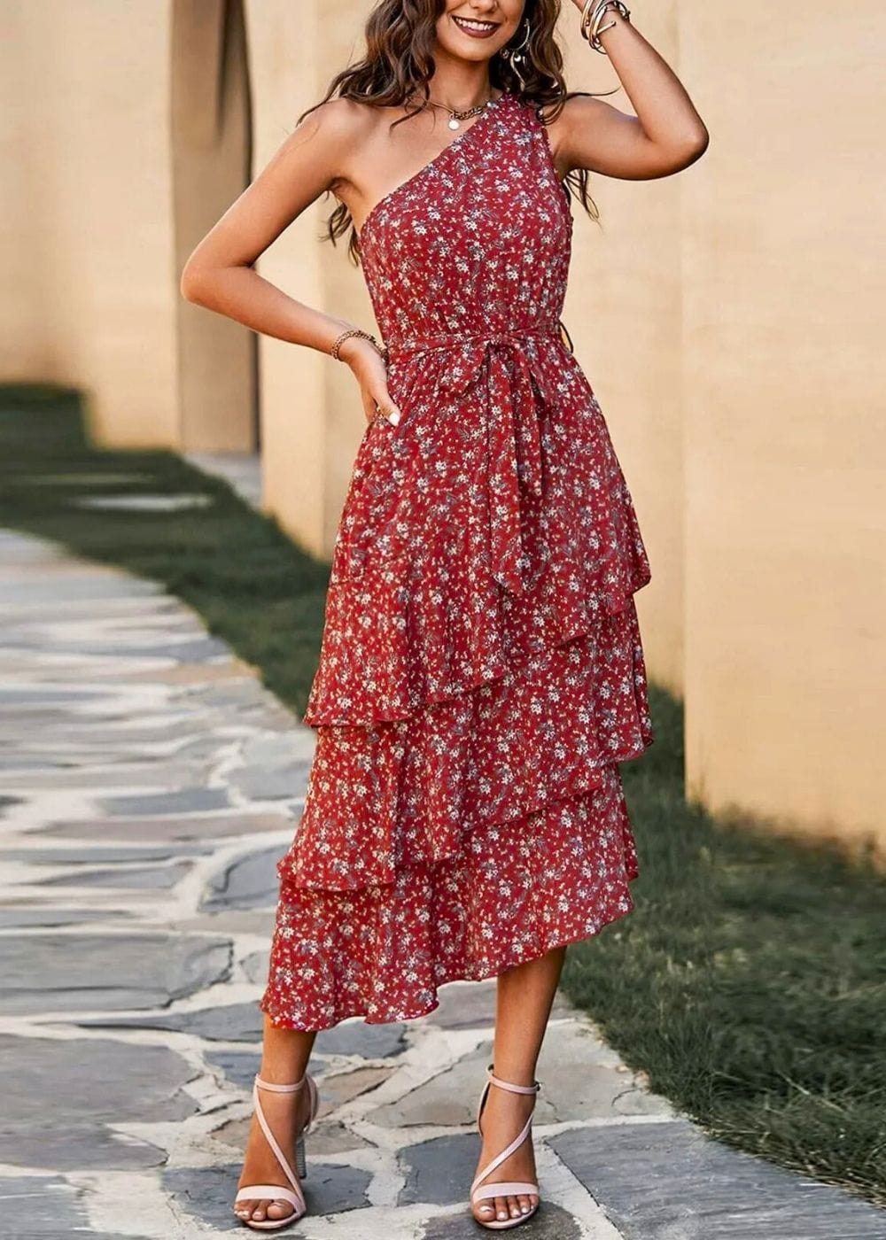 Robe Témoin de Mariage Thème Champêtre Rouge / S