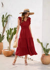 Robe Thème Champêtre Chic Rouge / S