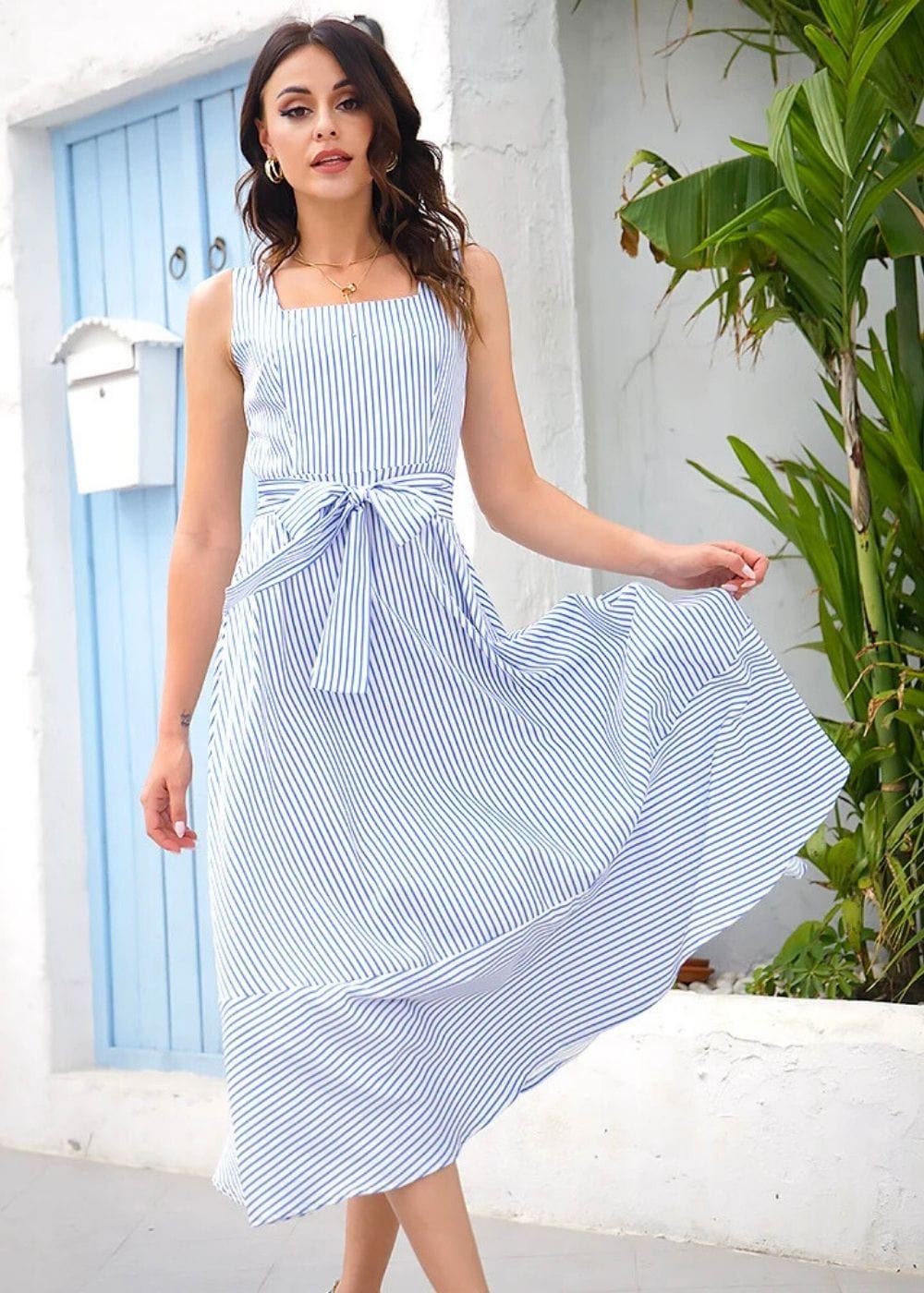 Robe Vintage Mariage Champêtre Bleu Clair / S