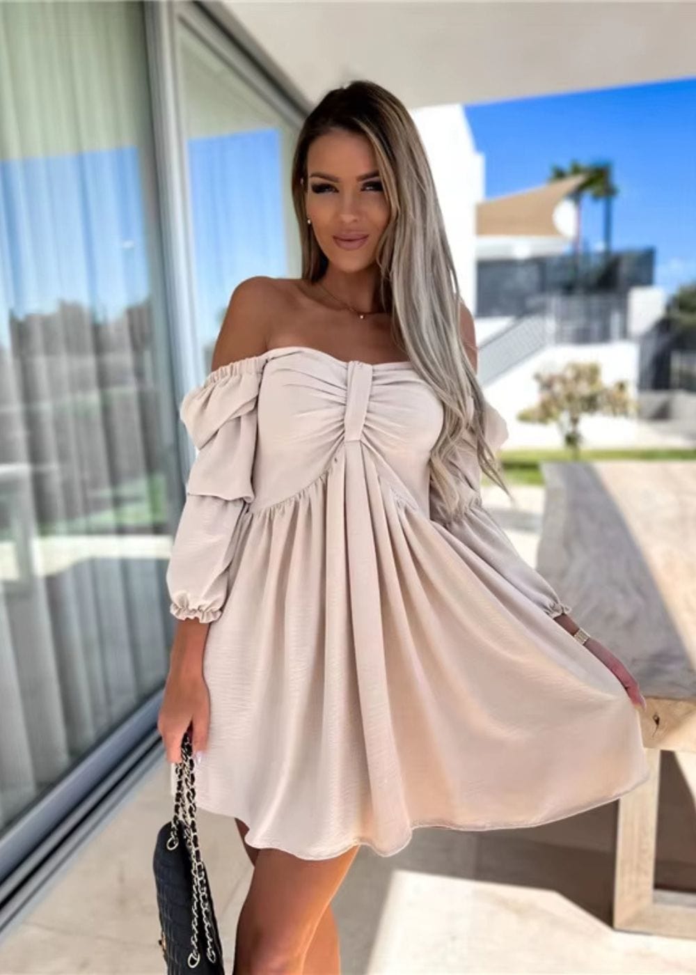 Tenue Bustier Champêtre Chic Femme Beige / S