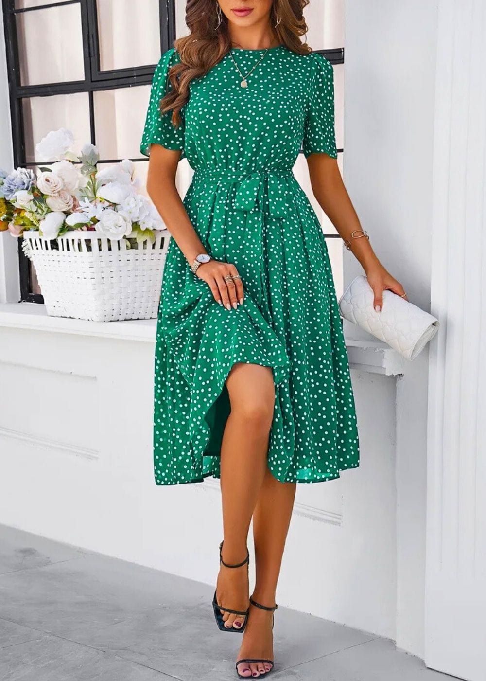 tenue champetre chic femme mariage green dress / L