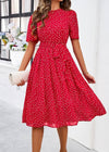tenue champetre chic femme mariage red dress / L