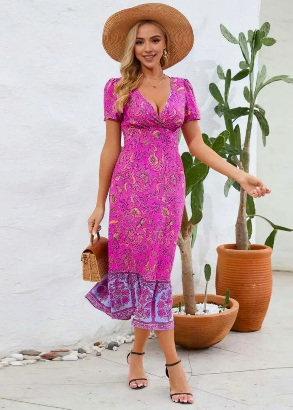 Tenue Mariage Champetre Bleue Rose / S