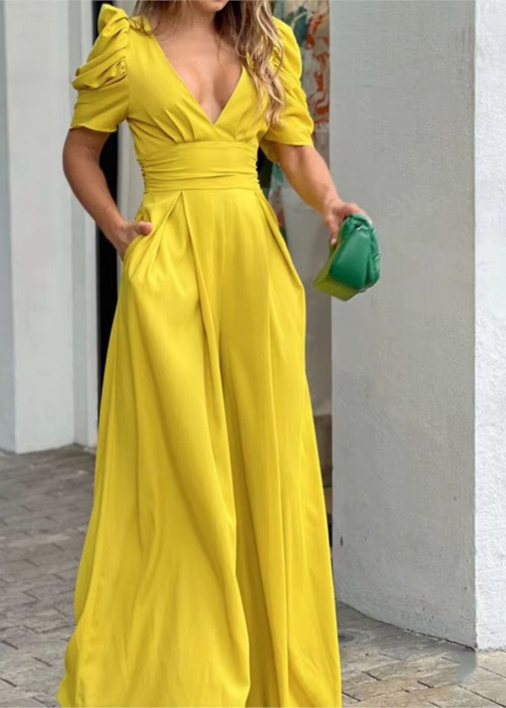 Tenue Pantalon pour Mariage Champêtre Jaune / M