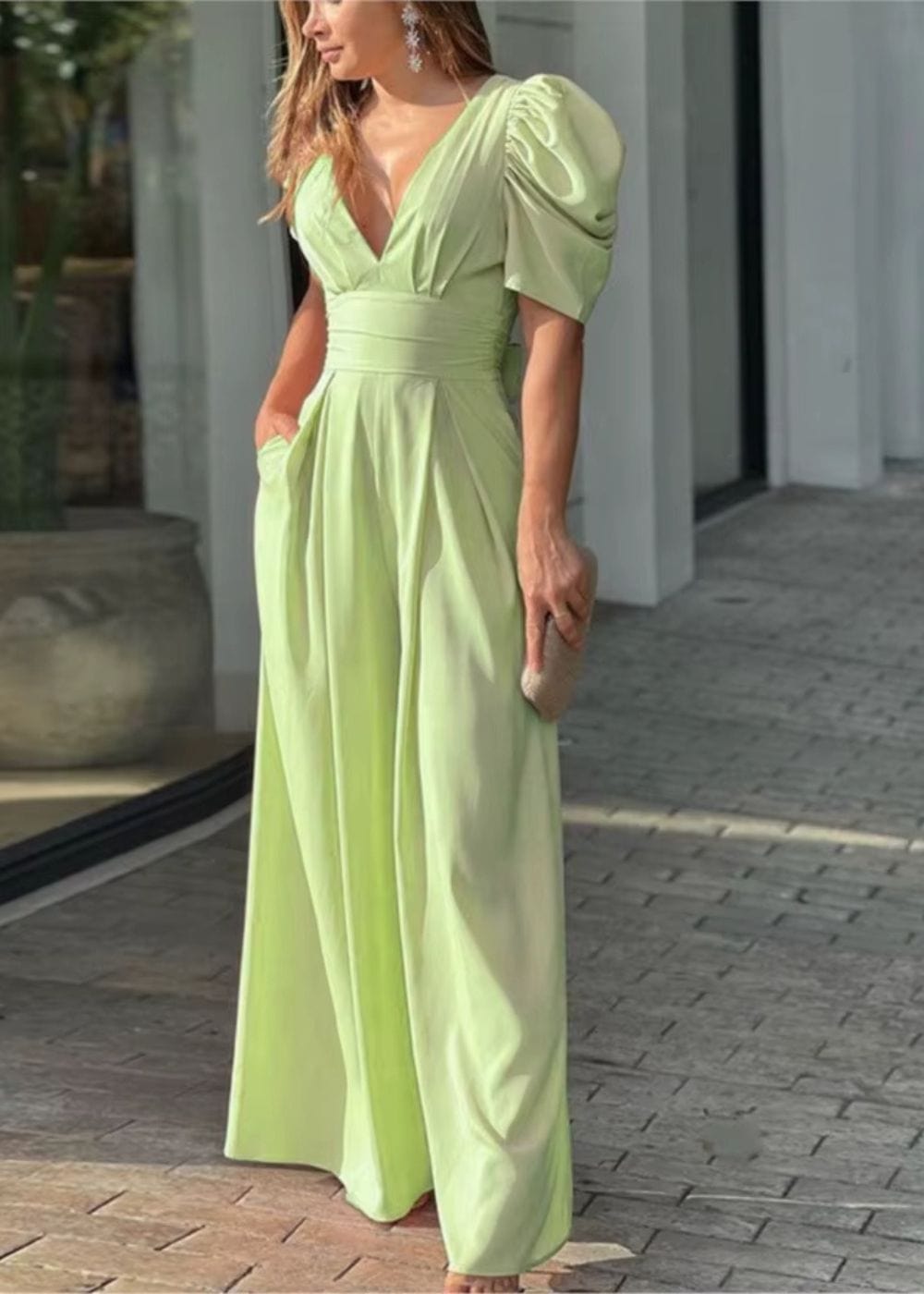 Tenue Pantalon pour Mariage Champêtre Vert pâle / M